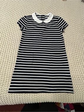 Monoprix Teen Navy & White Striped Peter Pan Collar Dress Size kids 12